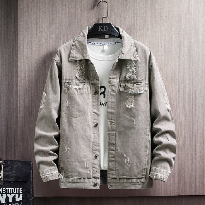 Style Men's Jacket College Style Denim