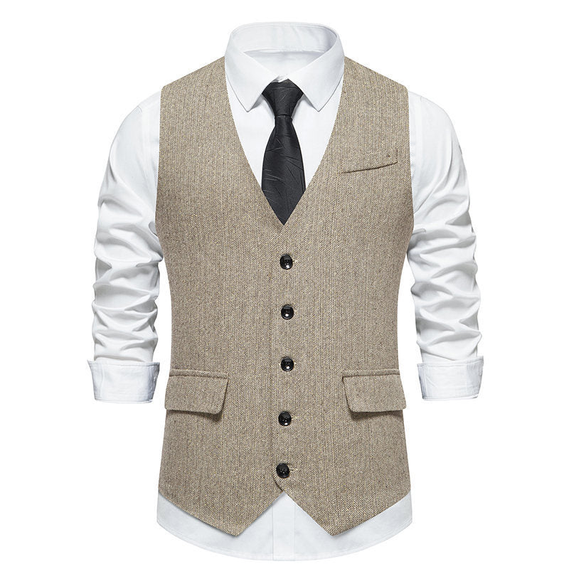 Retro Single-breasted Men's Suit Vest